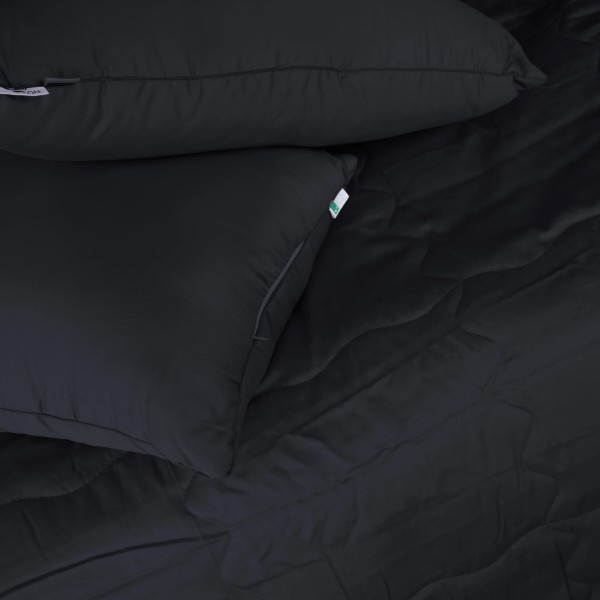 Фото - Одеяло детское лето MirSon №2956 110х140 Line Satin Light Pro 10-006 Black Ecosilk + 2 наволочки 50х70 (2200010972450)